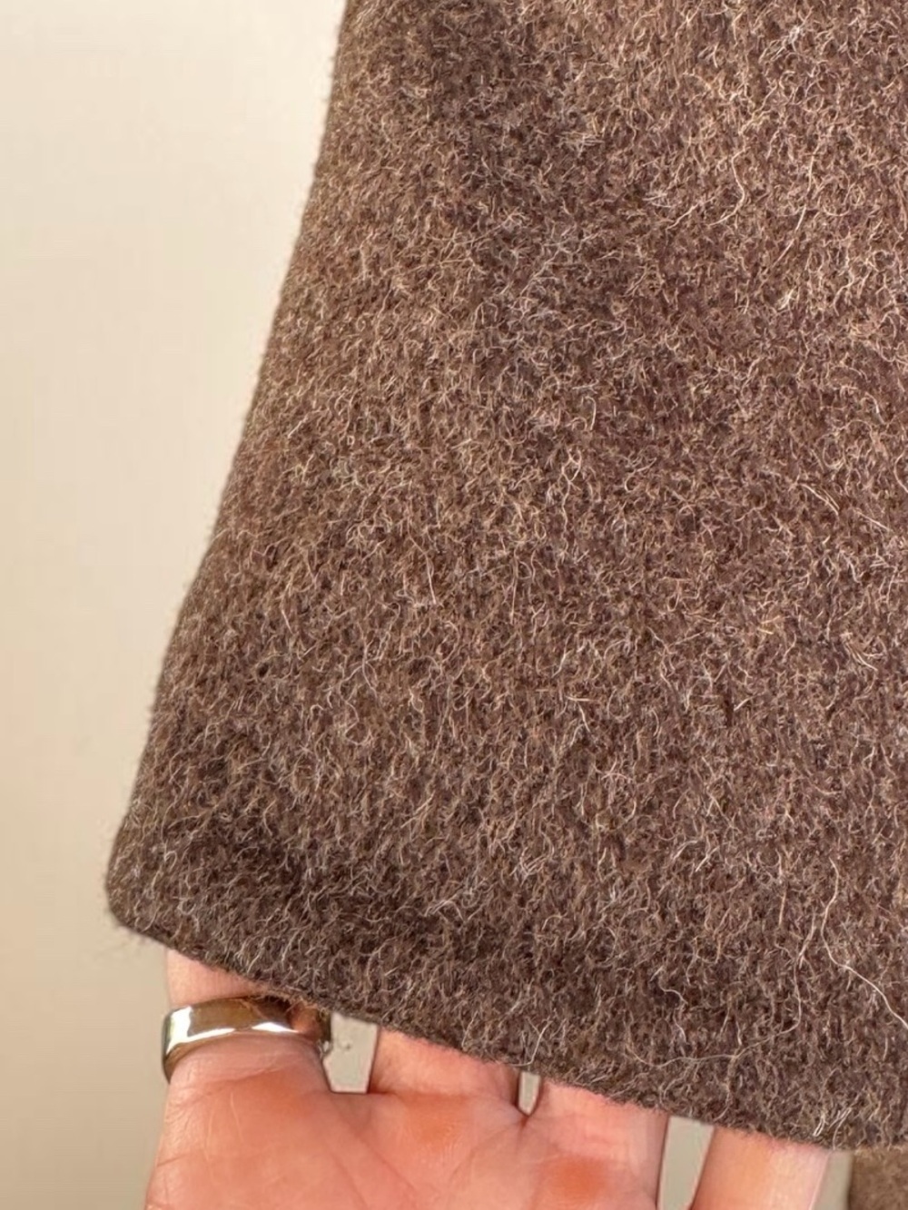 Reversible Brown/Camel Alpaca Wool Blend Coat Size Women's Large Soft Oversized - Picture 4 of 15